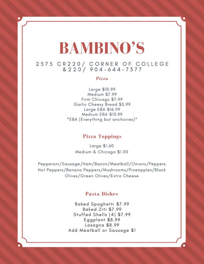 Bambino's Pizzeria And More Menu image 3